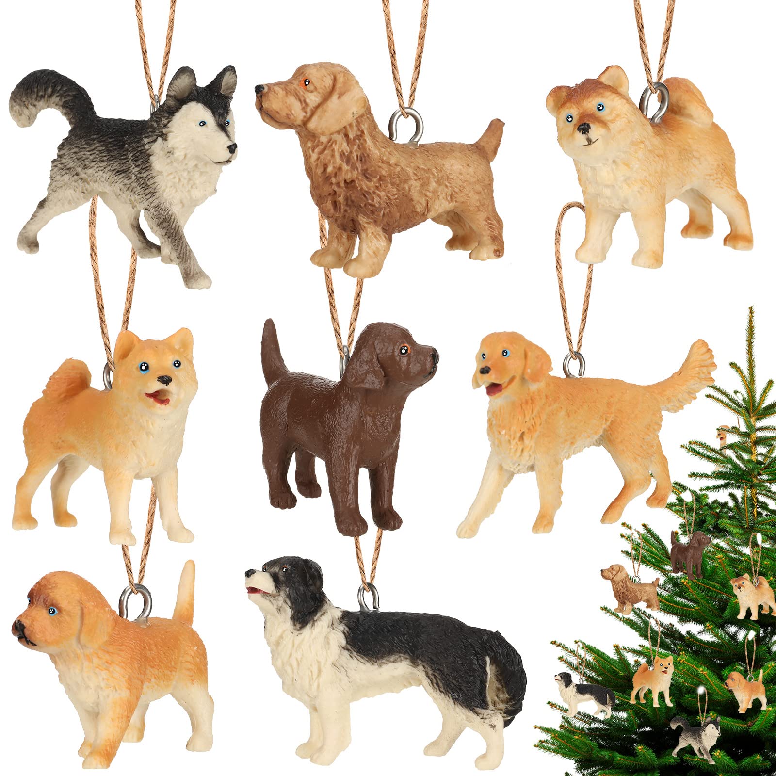 Amazon.co.jp: 8ピース 犬 クリスマスツリーオーナメント クリスマス